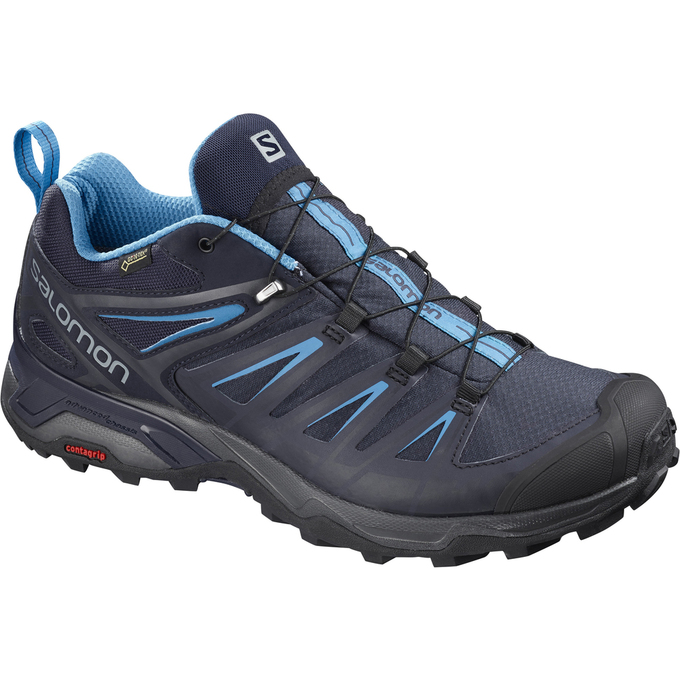 Salomon Israel X ULTRA 3 GTX® - Mens Hiking Shoes - Black/Blue (QNSW-48527)